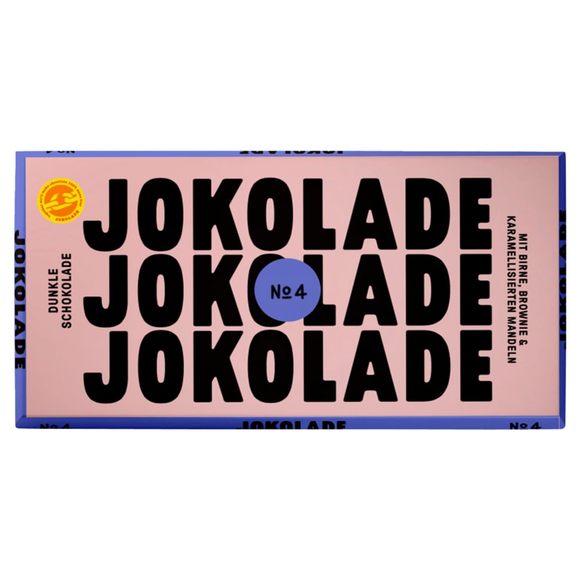 JOKOLADE N°4 Dunkle Schokolade Birne, Brownie & Mandeln 150g